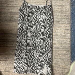 Kendall & Kylie spaghetti strap zebra print dress